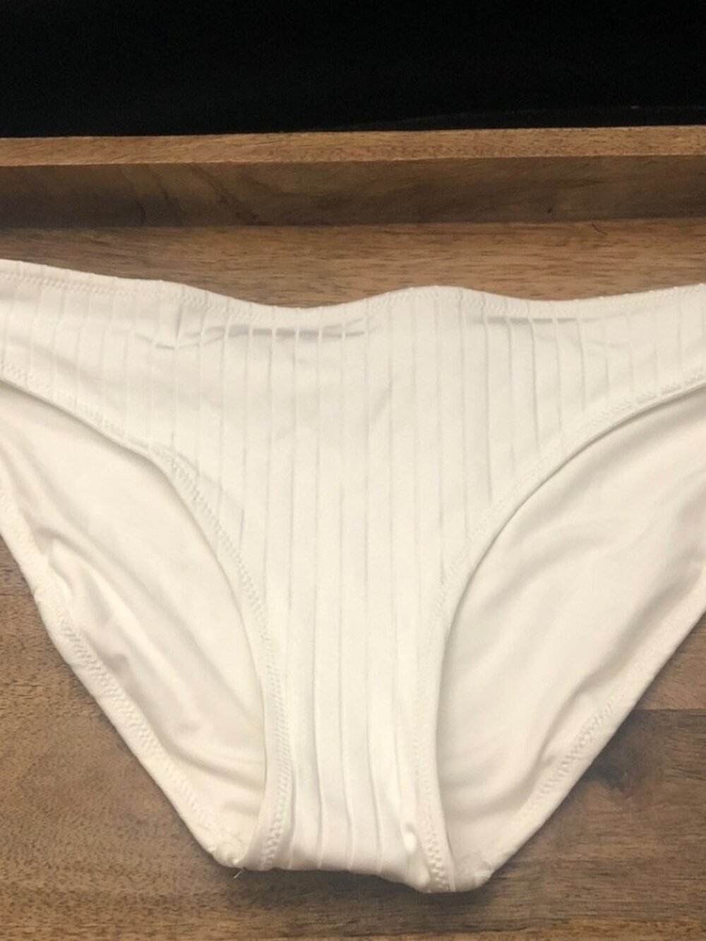 aerie White Ribbed Bikini Bottom